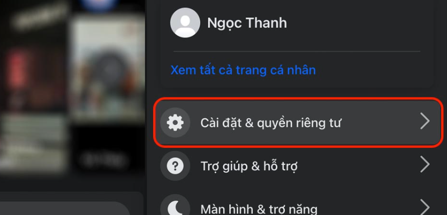 Truy cập cài đặt Facebook trên máy tính